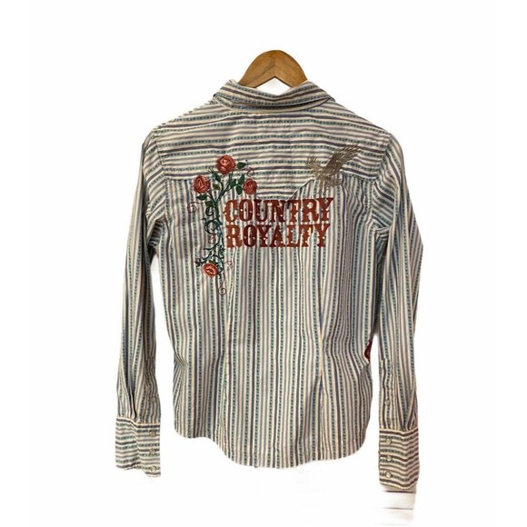 Country Royalty Tops - Country Royalty Embroidered Button Up Womens Sz M